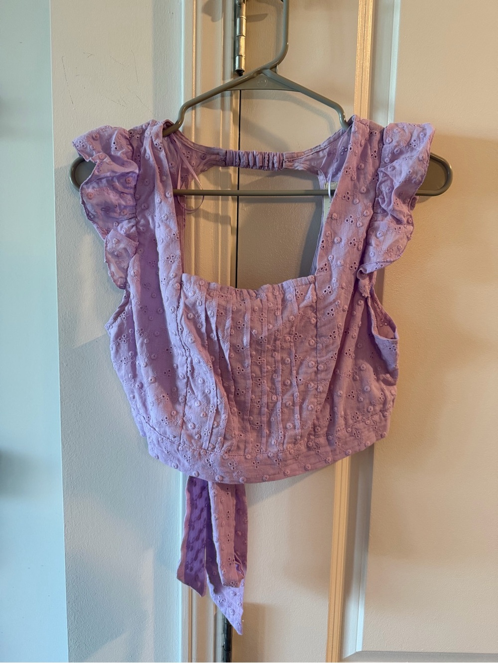 Altar’d State Lilac Ruffle Crop Top